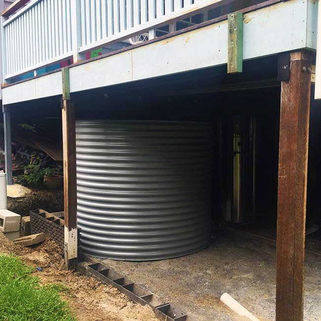 15,000L Stainless Steel Round (Under deck) Water Tank